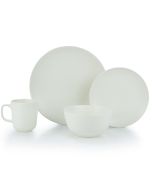 Everything Kitchens Modern Colorful Neutrals - Rippled 16-Piece Dinnerware Set - Matte | Ivory
