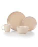 Everything Kitchens Modern Colorful Neutrals - Rippled 16-Piece Dinnerware Set - Glazed | Blush Pink
