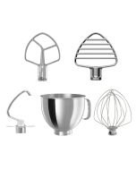 KitchenAid 5-Quart Stainless Steel Bowl + Stainless Steel Pastry Beater Accessory Pack | Fits 5-Quart KitchenAid Tilt-Head Stand Mixers
