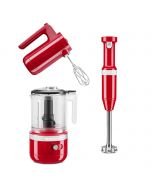 KitchenAid Passion Red Cordless Small Appliances Set | Hand Mixer, Hand Blender & Food Chopper