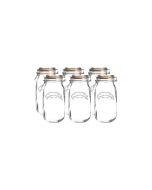 Kilner 2L Round Swing Top Glass Jars | 6-pack