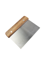 Stainless Steel Bench Scraper with Wooden Handle | Natural against a clean white background