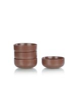 Everything Kitchens Modern Flat 24oz Bowls (Set of 4) | Brown