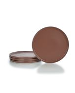 Everything Kitchens Modern Flat 11" Dinner Plates (Set of 4) | Brown
