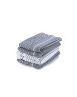 Everything Kitchens Oversized Recycled Cotton Terry Kitchen Towels (Set of 5) | Grey & White