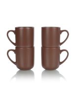 Everything Kitchens Modern Flat 15oz Mugs (Set of 4) | Brown