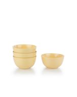 Everything Kitchens Modern Colorful Neutrals - Rippled 6" Bowls (Set of 4) - Glazed | Butter Yellow
