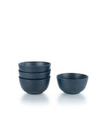 Everything Kitchens Modern Colorful Neutrals - Rippled 6" Bowls (Set of 4) - Matte | Charcoal
