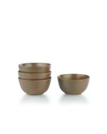 Everything Kitchens Modern Colorful Neutrals - Rippled 6" Bowls (Set of 4) - Matte | Mocha