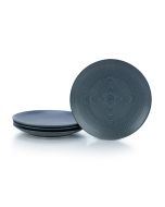 Everything Kitchens Modern Colorful Neutrals - Rippled 10.5" Dinner Plates (Set of 4) - Matte | Charcoal
