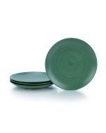 Everything Kitchens Modern Colorful Neutrals - Rippled 10.5" Dinner Plates (Set of 4) - Matte | Green
