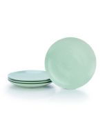 Everything Kitchens Modern Colorful Neutrals - Rippled 10.5" Dinner Plates (Set of 4) - Glazed | Light Green
