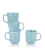 Everything Kitchens Modern Colorful Neutrals - Rippled 12oz Mugs (Set of 4) - Glazed | Blue
