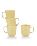 Everything Kitchens Modern Colorful Neutrals - Rippled 12oz Mugs (Set of 4) - Glazed | Butter Yellow
