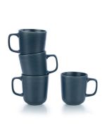 Everything Kitchens Modern Colorful Neutrals - Rippled 12oz Mugs (Set of 4) - Matte | Charcoal
