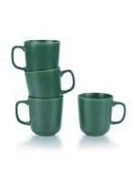 Everything Kitchens Modern Colorful Neutrals - Rippled 12oz Mugs (Set of 4) - Matte | Green
