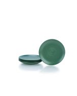 Everything Kitchens Modern Colorful Neutrals - Rippled 8" Side Plates (Set of 4) - Matte | Green
