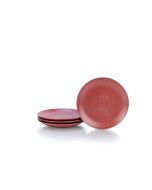 Everything Kitchens Modern Colorful Neutrals - Rippled 8" Side Plates (Set of 4) - Matte | Red
