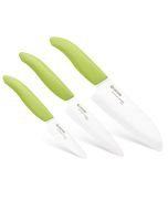 Kyocera Revolution Green & White Ceramic 3-Piece Knife Set