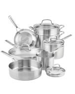 KitchenAid Stainless Steel 3-Ply Base 11-Piece Cookware Set