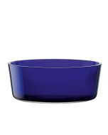 image shows LSA Collective 11.75" Glass Bowl | Cobalt against a blank, white background