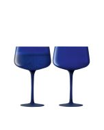image shows LSA Arc Contrast 8oz Cocktail Saucer (Set of 2) | Cobalt against a blank, white background