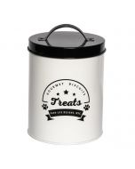 Park Life Designs 2.25 Qt. Medium Treat Canister | Gourmet Biscuits (White)
