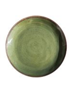 image shows TarHong Retreat Pottery 10.5" Dinner Plate | Green against a blank, white background
