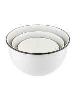 TableCraft Enamel Coated Mixing Bowls (Set of 3) | White & Black
