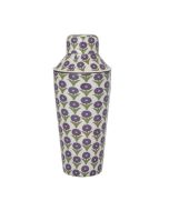 image shows Hazel Mazel Enameled Metal Cocktail Shaker | Flower Pattern against a blank, white background