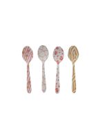 image shows Hazel Mazel 5.25" Enameled Stainless Steel Spoons (Set of 4) | Animal Printagainst a blank, white background