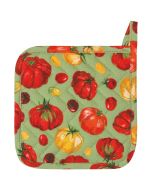 image shows Now Designs by Danica Chef Potholder | Heirloom Tomatoes against a blank, white background  