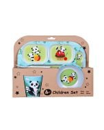 Fuji Merchandise 4-Piece Melamine Children's Dinnerware Set | Panda in package