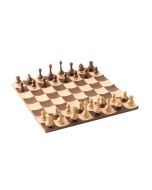 image shows Umbra Wobble Chess Set | Walnut against a blank, white background