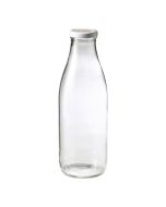 image shows Le Parfait 1L French Glass Milk Beverage Bottle with Metal Twist Cap against a blank, white background