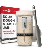 image shows KneadAce 24oz Sourdough Starter Jar against a blank, white background