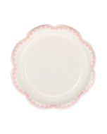  image shows My Mind's Eye 8-Piece 8" Dessert Paper Plates | Pink against a blank, white background