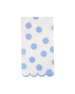  image shows My Mind's Eye 24-Piece Polka Dot Dinner Napkins | Blue against a blank, white background