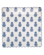  image shows My Mind's Eye 10" Square Paper Plates | Blue Flower Block Print against a blank, white background