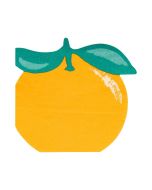 image shows My Mind's Eye 24-Piece Orange Shaped Cocktail Paper Napkins  against a blank, white background