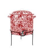image shows Crow Canyon 15Qt. Beverage Dispenser with Stand | Red against a blank, white background