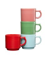  image shows Fiesta® 4-Piece 16oz Stackable Mug Set | Peppermint Frost against a blank, white background