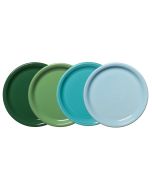 image shows Fiesta® 4-Piece 10.5" Bistro Coupe Dinner Plate Set | Aegean against a blank, white background