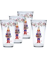image shows Fiesta® 16oz Cooler Glasses (Set of 4) | Nutcracker The Giver against a blank, white background

