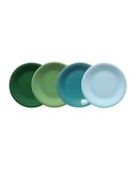 image shows Fiesta® 4-Piece 7.25" Classic Rim Salad Plate Set | Aegean against a blank, white background