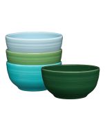 image shows Fiesta® 4-Piece 22oz Bistro Coupe Cereal Bowl Set (5.5") | Aegean  against a blank, white background