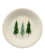image shows Fiesta® 9" Classic Rim Luncheon Plate | Jolly Christmas Three Trees against a blank, white background