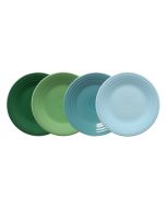 image shows Fiesta® 4-Piece 9" Classic Rim Luncheon Plate Set | Aegean against a blank, white background