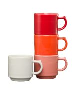 image shows Fiesta® 4-Piece 16oz Stackable Mug Set | Sunset Horizon against a blank, white background