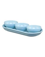 image shows Fiesta® 4-Piece Condiment Set | Sky  against a blank, white background